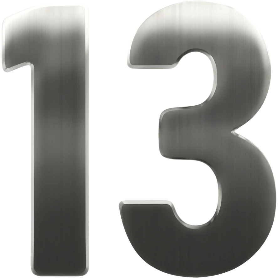 Pelo liso número 13 emoji