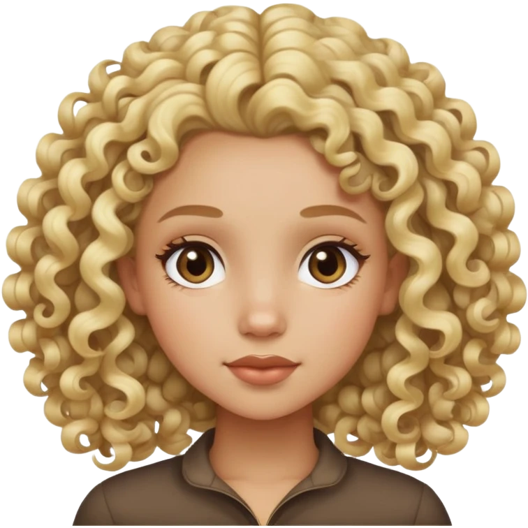 blonde mixed-race girl with curls emoji