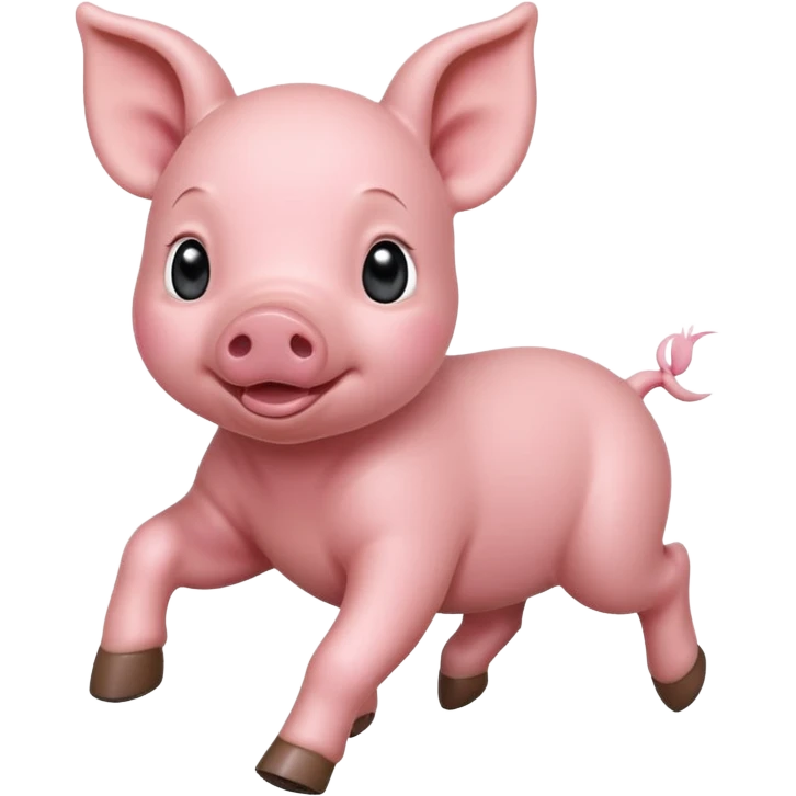 Baby Running Piglet – small pig dashing with tiny hooves lifted emoji