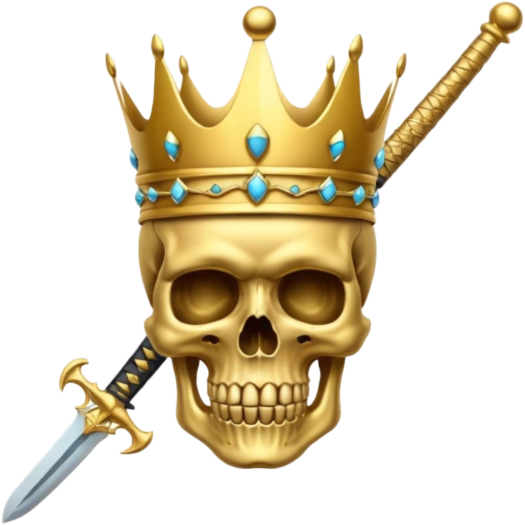 Golden skull with crown now make it with a worrior sowrd emoji