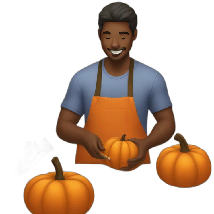 Guy painting pumpkins emoji