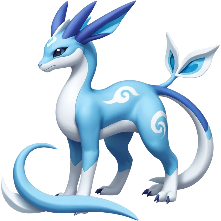 lugia-dragonair-suicune-Glaceon-hybrid, full body emoji