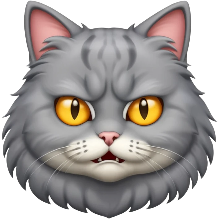 Grey cat swearing emoji