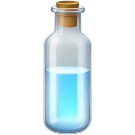 glass experiment vial, transparent, with no materials in, without cap emoji