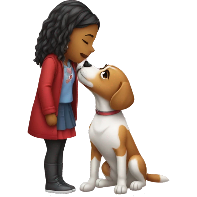 Girl kissing dog emoji