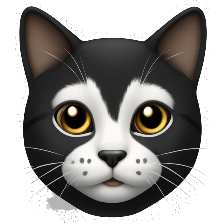 Black and wgite cat emoji