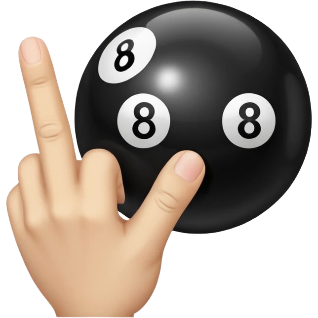 middle finger 8 ball emoji