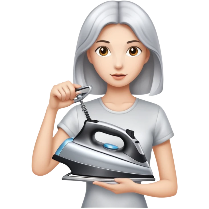 girl lifting a clothes iron emoji