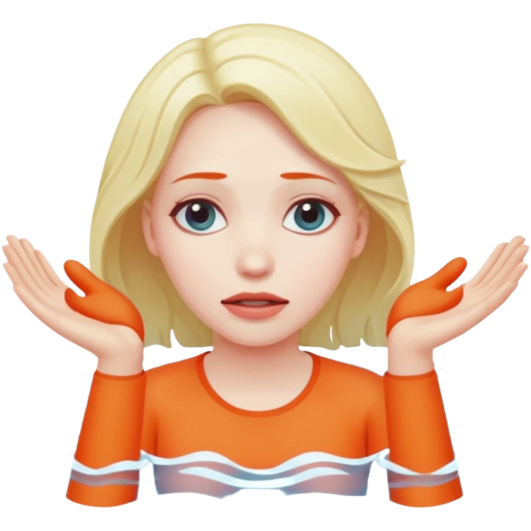 womman drowing herself whit her hands emoji