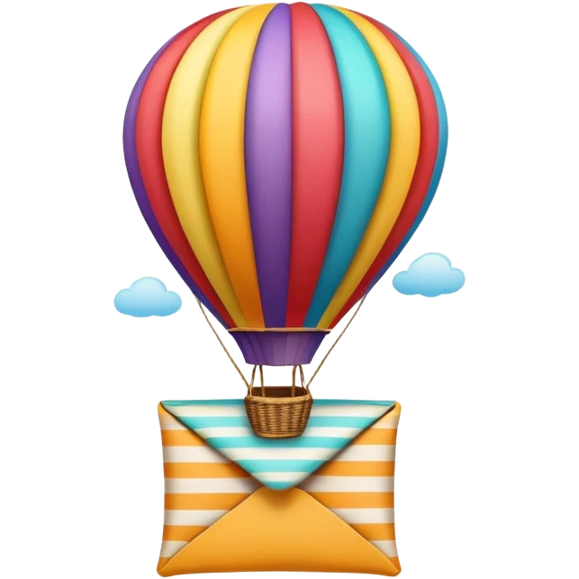 Hot air balloon with striped envelope emoji