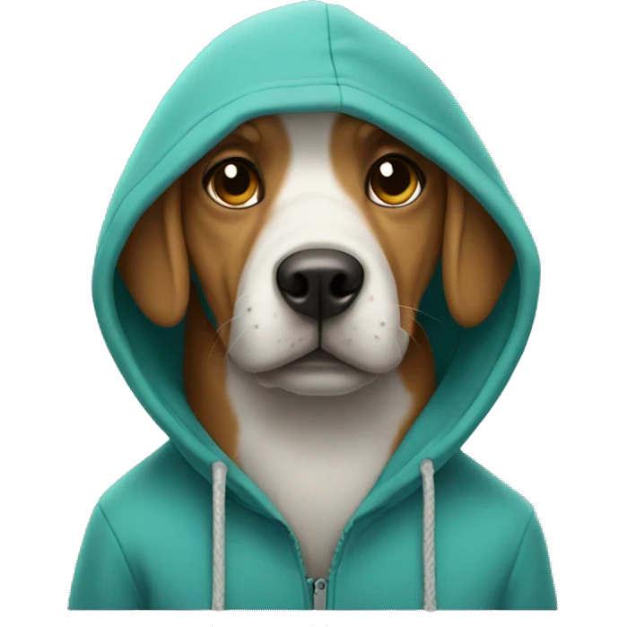 Dog wearing a hoodie  emoji