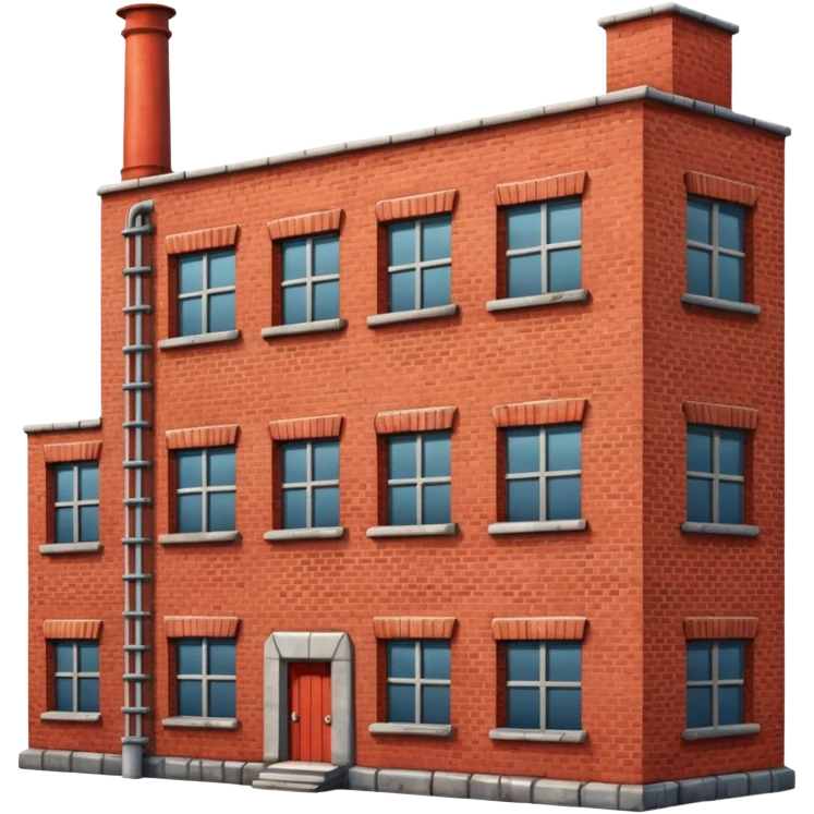 old factory made of bricks without pipes emoji