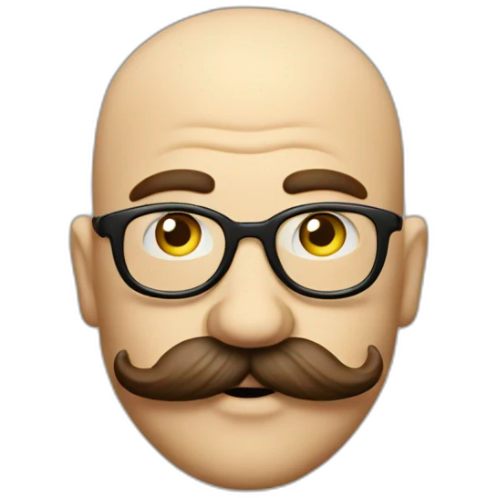 bald guy with full mustasche smoking a cigar emoji