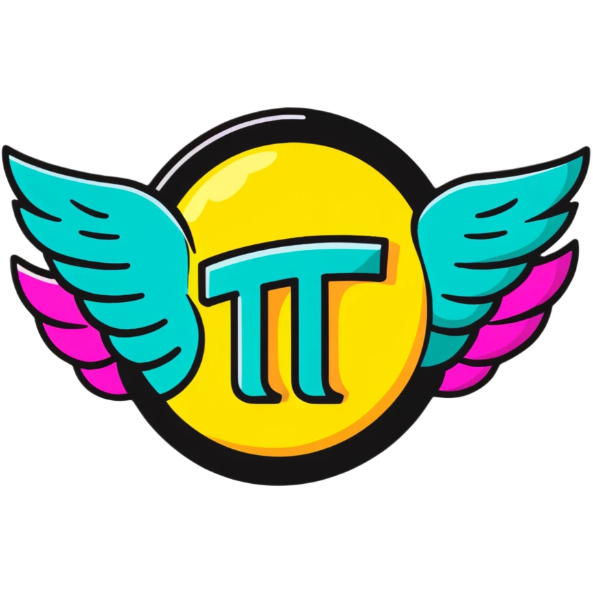 Minimalist sticker with white 'tt' letters on a black circle with cyan, magenta, and yellow dots below, money with wings emoji with street style influence emoji