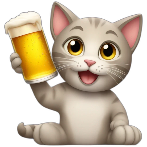 Cat with beer emoji