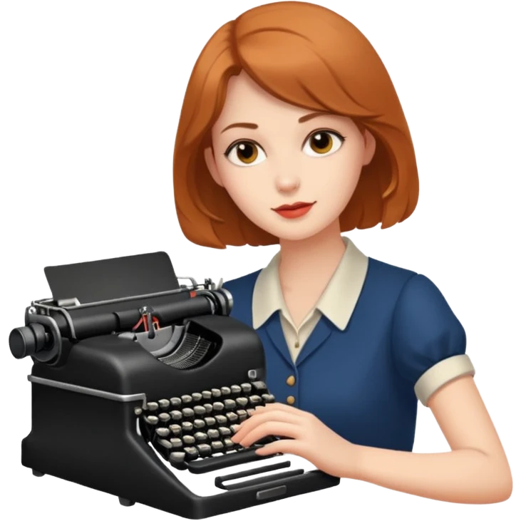 woman with vintage typewriter emoji