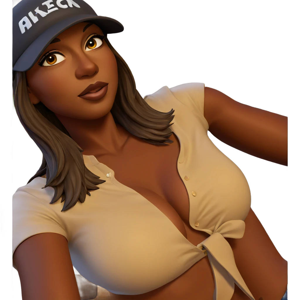 dark-skinned girl with hat emoji
