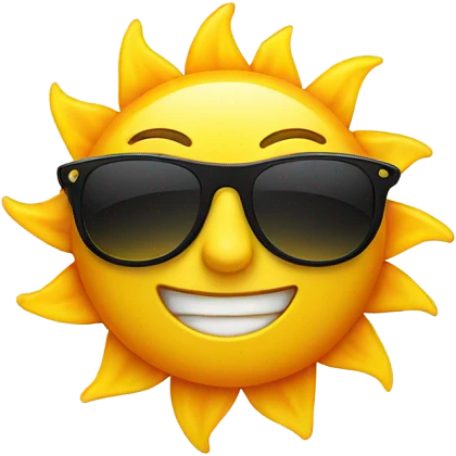 a smiling sun in black glasses emoji