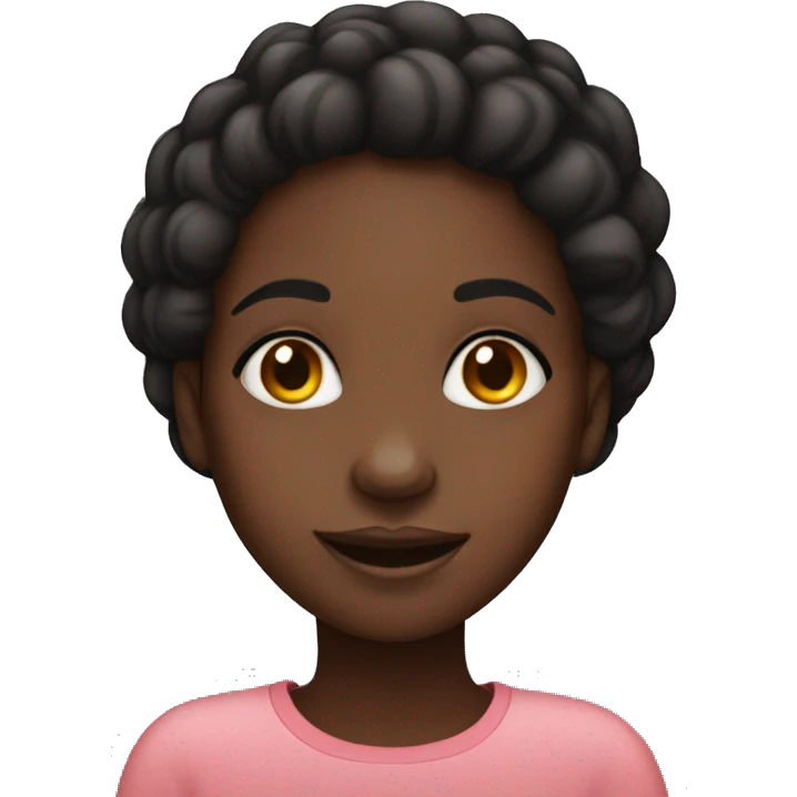 Black girl with dimples and a heart emoji
