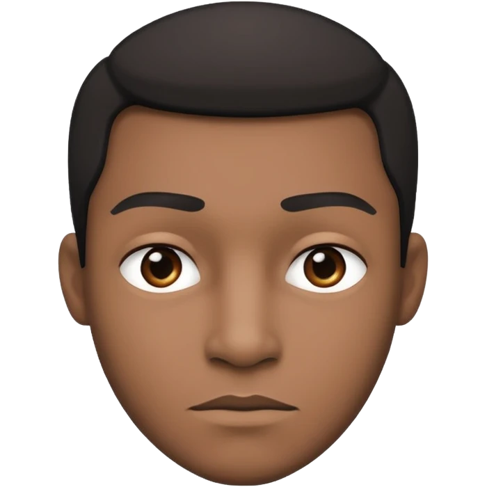 Black and white man looking straightforwards with a blank expression  emoji