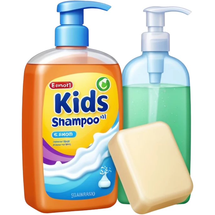 Soap and kids shampoo emoji