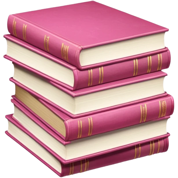 Pink and white books emoji