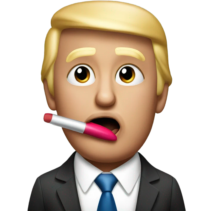 trump putting on lipstick  emoji