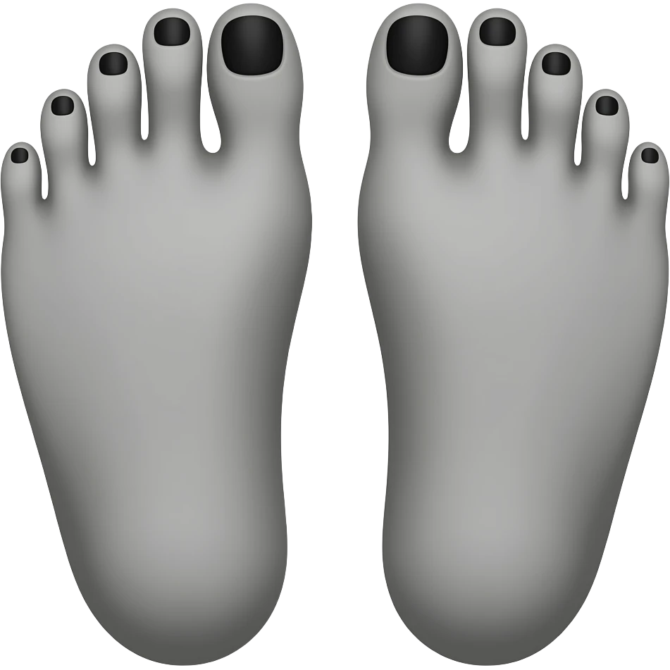 Gray feet with black toenails emoji
