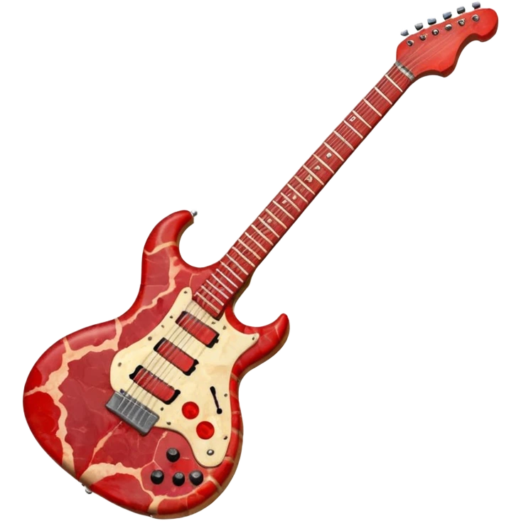 An electric guitar entirely made of meat! emoji
