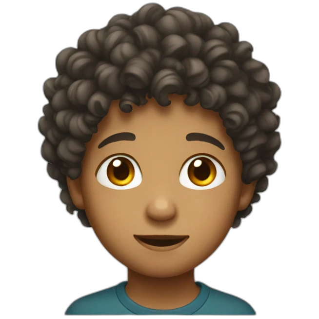 Kid with curly hair emoji