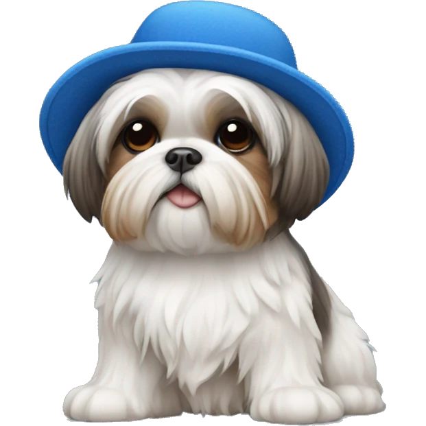 Shih tzu wearing a blue hat emoji