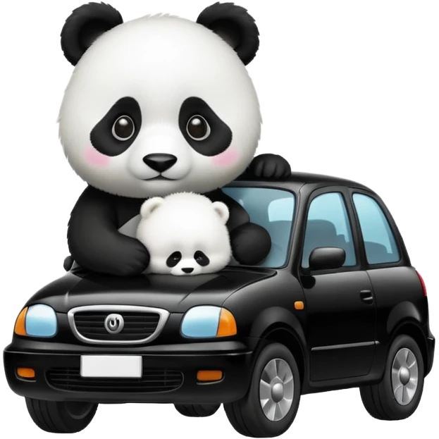 araba ve panda emoji