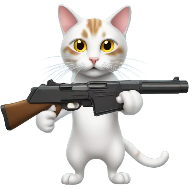 Cat shooting a gun emoji
