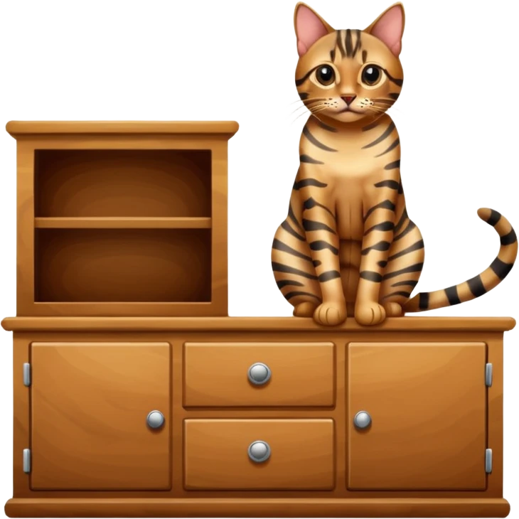 Шкаф и бенгальская кошка emoji