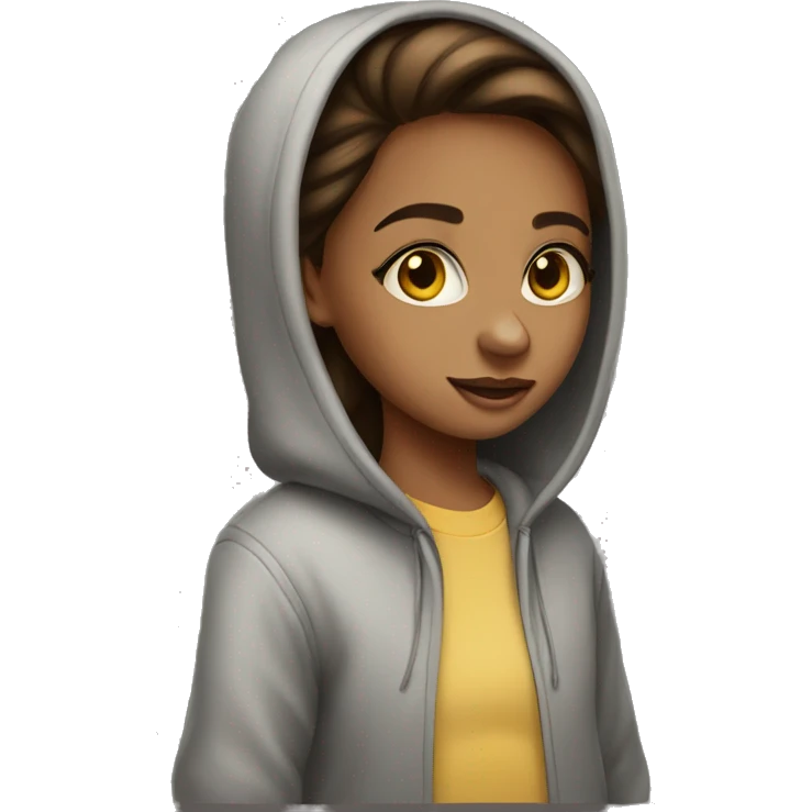 girl wearnin hoodie emoji