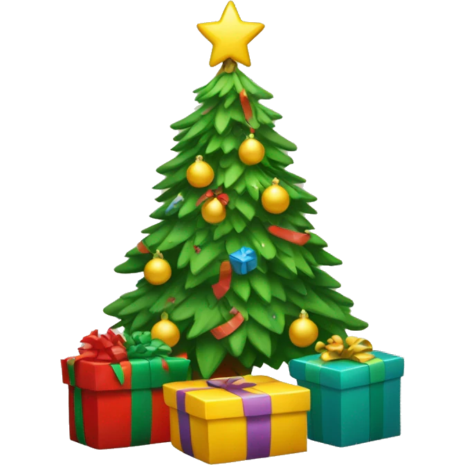 Christmas tree and presents emoji