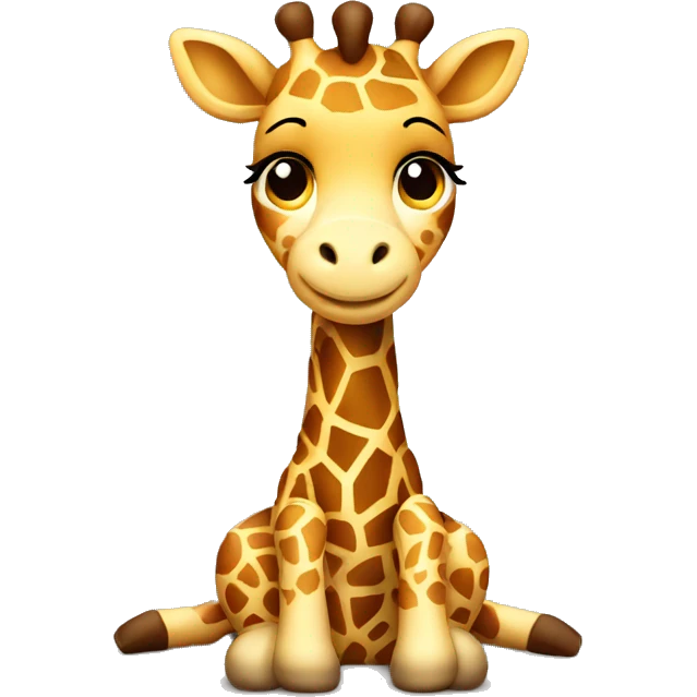 Cute little giraffe sitting emoji