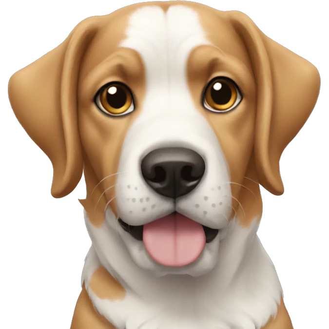 Dog wearing hodfie emoji