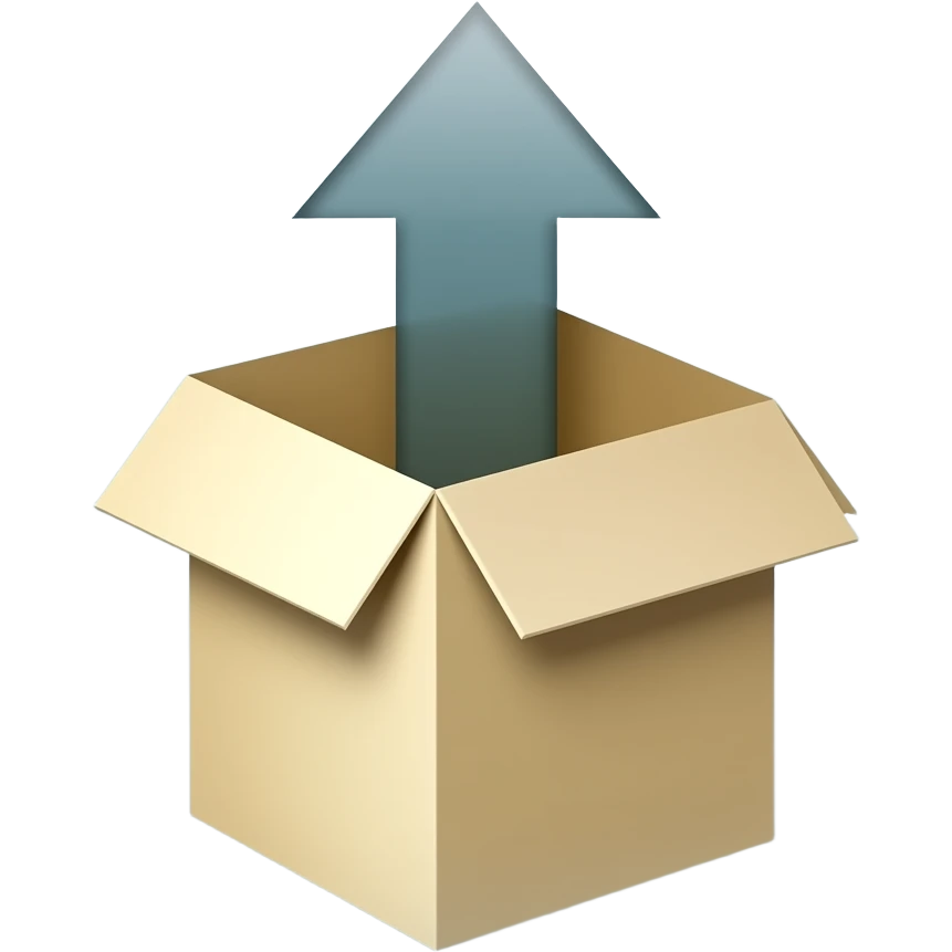 A import emoji with ONE box on it and an arrow above it emoji