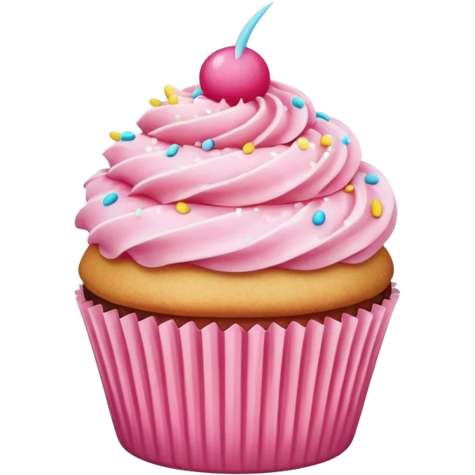 Cupcake with pink icing emoji