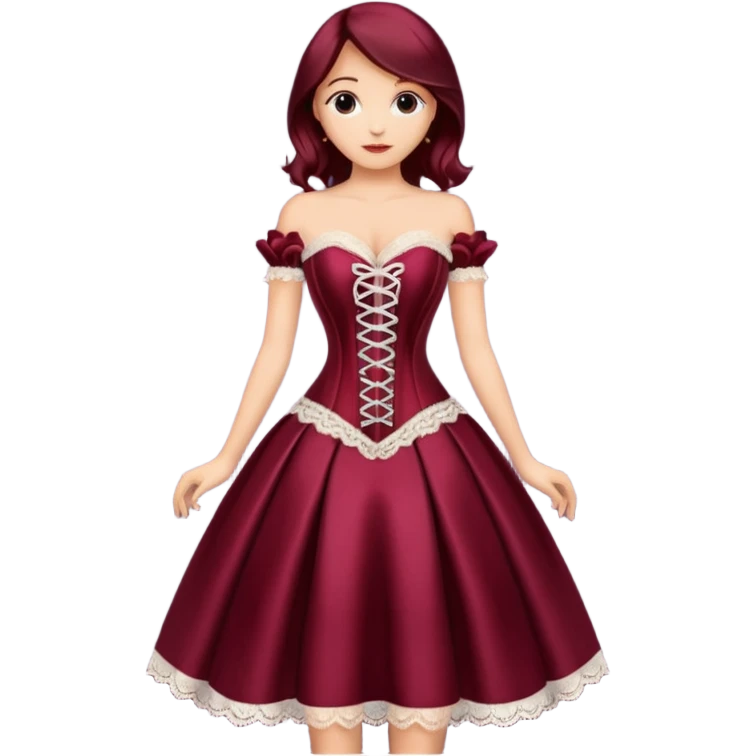 burgundury corset dress emoji
