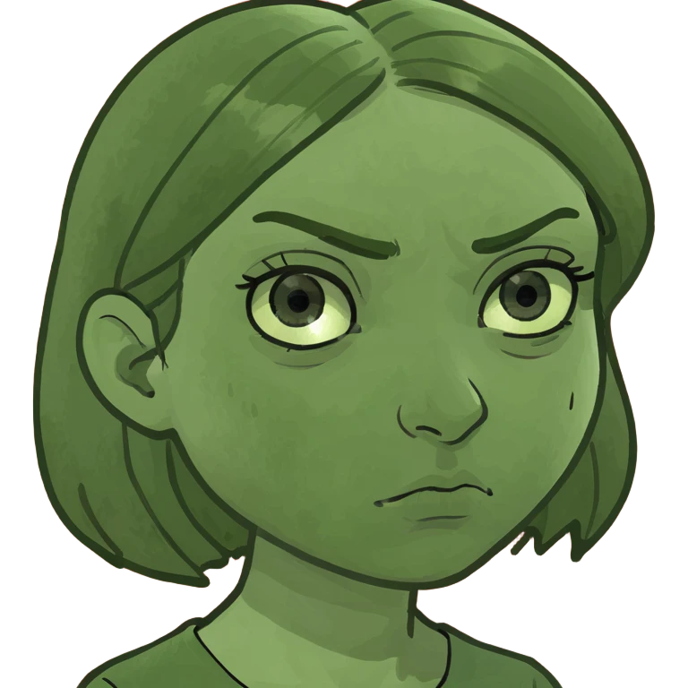 A girl being annoyed emoji