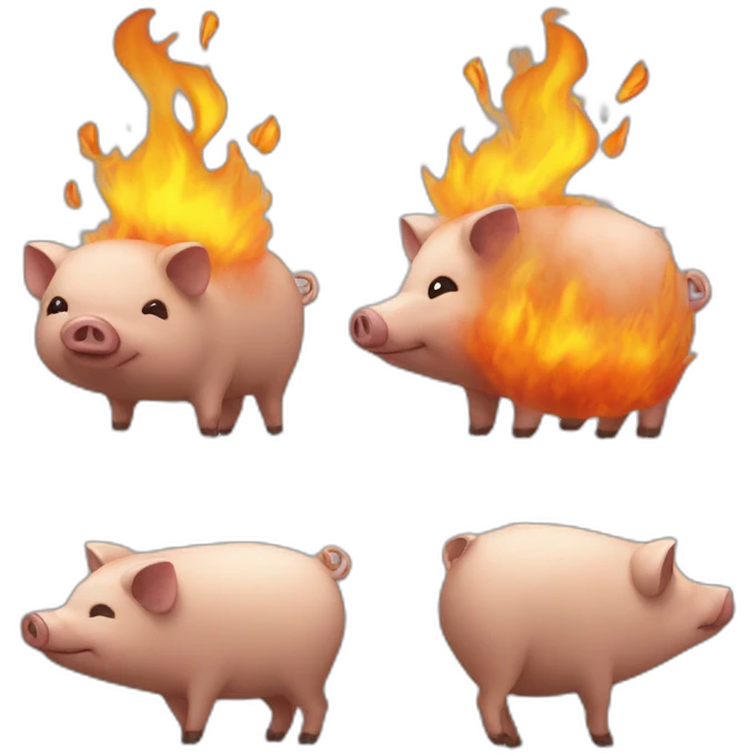 Porc en feu emoji