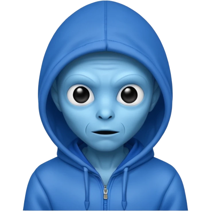 blue allien with hoodie emoji