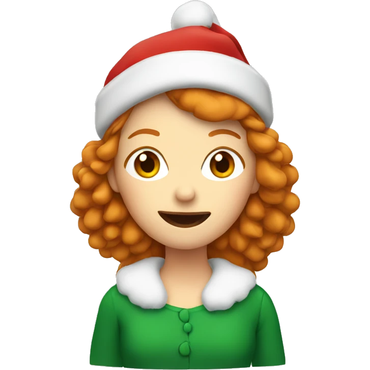 Ginger woman with christmas hat  emoji