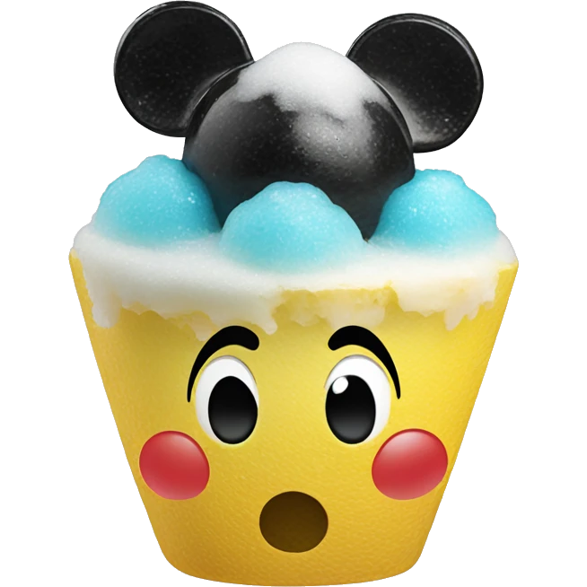 Mickey shaped shave ice emoji