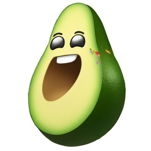 Dancing avacodo  with confetti  emoji