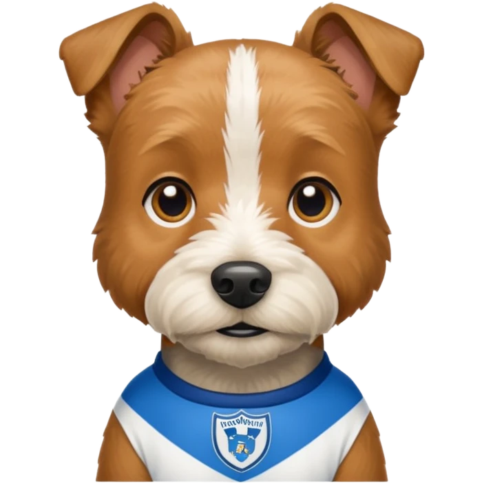 Terrier wearing Huddersfield town jersey emoji