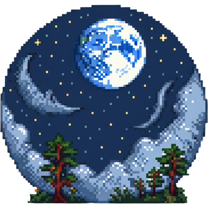moon in the night sky emoji
