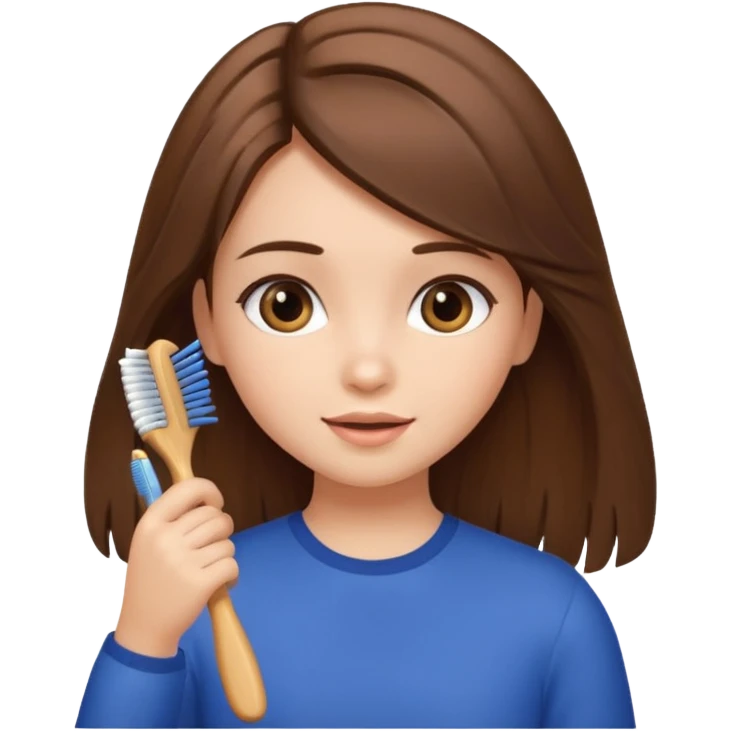 Cute car brushing hair emoji